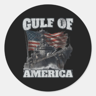 Gulf Of Usa America Funny Usa Flag Men Women Classic Round Sticker