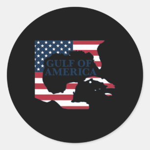 Gulf Of Usa America Map Patriotic American Flag Gu Classic Round Sticker