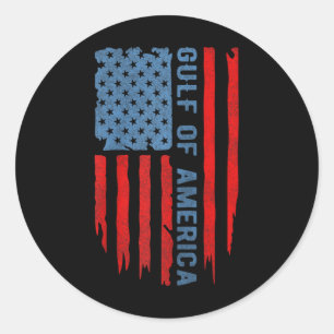 Gulf Of Usa America President Trump 2025 Raglan Ba Classic Round Sticker