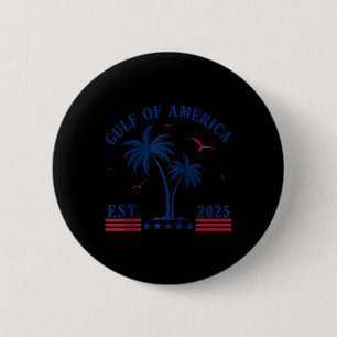 Gulf Of Usa America, Retro Gulf Of Usa America Est 6 Cm Round Badge