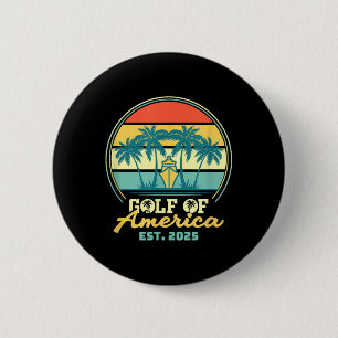 Gulf Of Usa America Shirt Est 2025 Retro Vintage B 6 Cm Round Badge