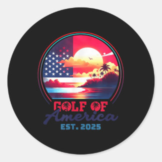Gulf Of Usa America Shirt Est 2025 Retro Vintage B Classic Round Sticker