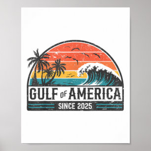 Gulf Of Usa America Since 2025 Retro Vintage Beach Poster