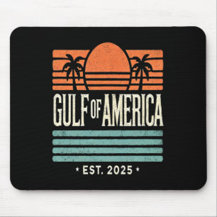 Gulf Of Usa America Sunset & Palm Trees Retro Mouse Mat