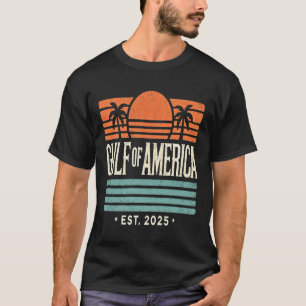 Gulf Of Usa America Sunset &amp; Palm Trees Retro  T-Shirt