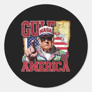 Gulf Of Usa America Trump Greeting From The Classic Round Sticker