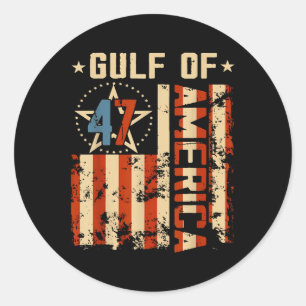 Gulf Of Usa America Usa Flag Funny Trump Classic Round Sticker