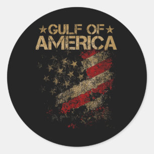 Gulf Of Usa America Vintage American Flag Patrioti Classic Round Sticker