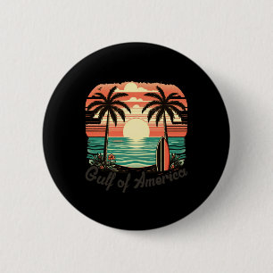 Gulf Of Usa America Vintage Beach Americas Gulf Me 6 Cm Round Badge