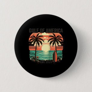 Gulf Of Usa America Vintage Beach Americas Gulf Me 6 Cm Round Badge