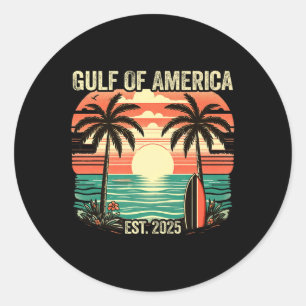 Gulf Of Usa America Vintage Beach Americas Gulf Me Classic Round Sticker