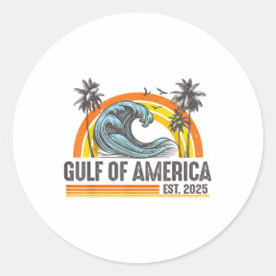 Gulf Of Usa America Vintage Beach Americas Gulf Me Classic Round Sticker