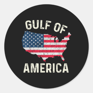Gulf Of Usa Funny American Gulf Of Mexico Vintage Classic Round Sticker