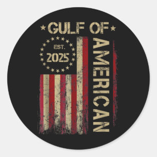 Gulf Retro Of America Est 2025 Usa American Flag M Classic Round Sticker