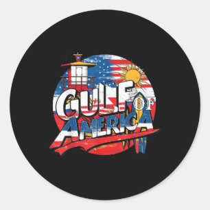 Gulf Retro Of America Est 2025 Usa American Flag M Classic Round Sticker