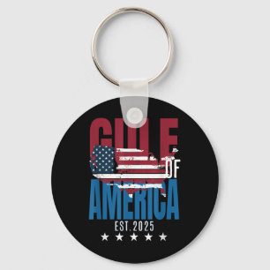 Gulf Retro Of America Est 2025 Usa American Flag M Key Ring