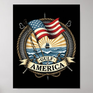 Gulf Retro Of America Est 2025 Usa American Men Wo Poster
