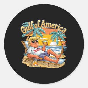 Gulf Retro Of America Est 2025 Vintage Beach Vacat Classic Round Sticker