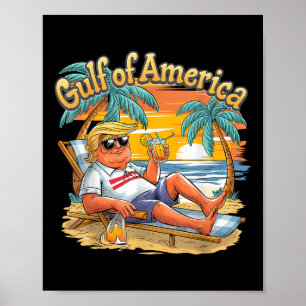 Gulf Retro Of America Est 2025 Vintage Beach Vacat Poster