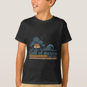 Gulf Retro Of Mexico Est 1550 Retro Vintage Beach T-Shirt