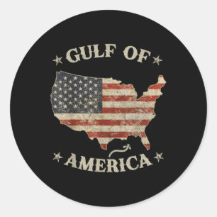 Gulf Retro Of Usa America Est 2025 American Flag M Classic Round Sticker