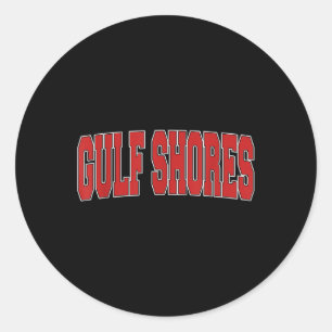 Gulf Shores Al Alabama Varsity Style Usa Vintage S Classic Round Sticker