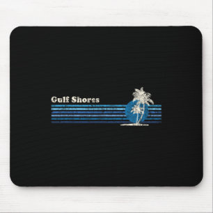 Gulf Shores Al Vintage 80s Palm Trees Sunset Tee  Mouse Mat