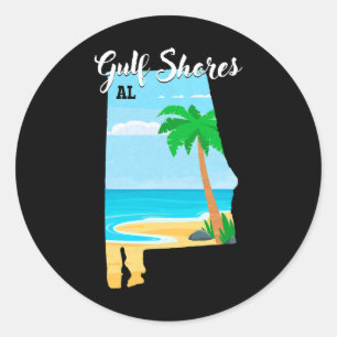Gulf Shores Al Vintage Orange Beach Alabyma Trip V Classic Round Sticker