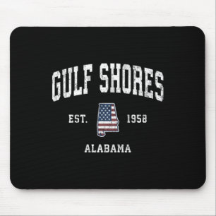 Gulf Shores Alabama Al Vintage American Flag Sport Mouse Mat