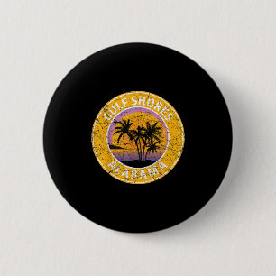 Gulf Shores Alabama Al Vintage Retro 80s Summer Tr 6 Cm Round Badge