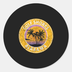 Gulf Shores Alabama Al Vintage Retro 80s Summer Tr Classic Round Sticker