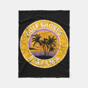 Gulf Shores Alabama Al Vintage Retro 80s Summer Tr Fleece Blanket
