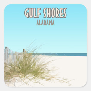 Gulf Shores Alabama Beach Square Sticker