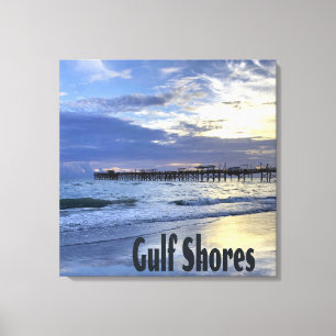 Gulf Shores Alabama Beach Sunrise Pier Canvas Print