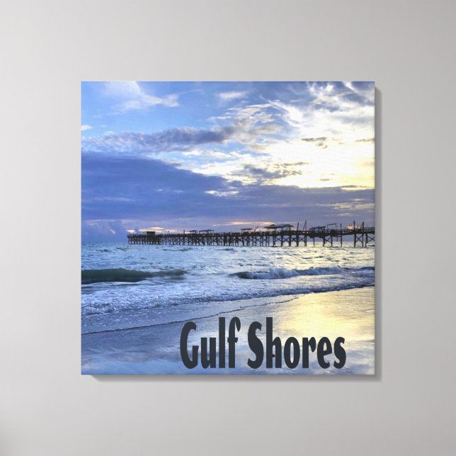 Gulf Shores Alabama Beach Sunrise Pier Canvas Print (Front)