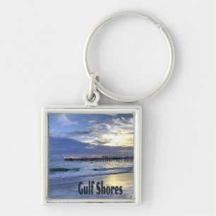 Gulf Shores Alabama Beach Sunrise Pier Key Ring