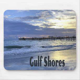 Gulf Shores Alabama Beach Sunrise Pier Mouse Mat