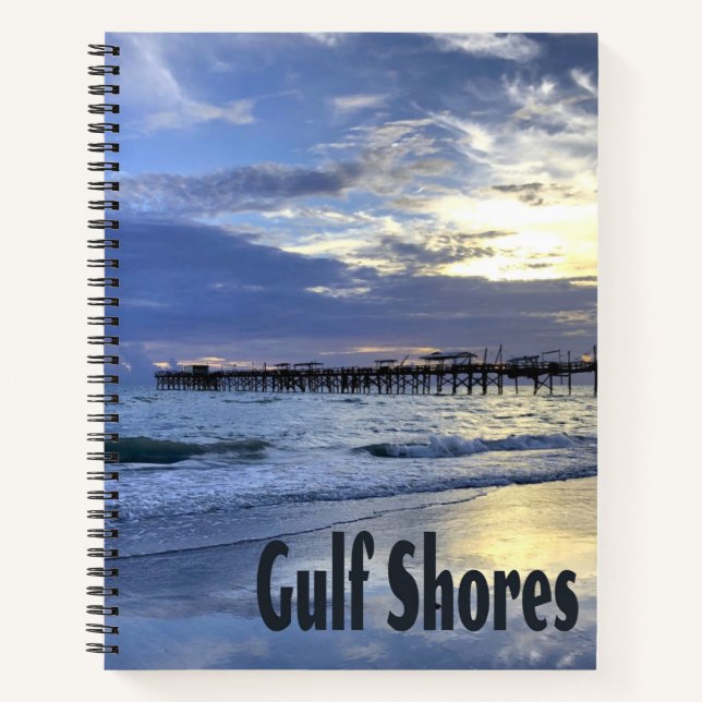 Gulf Shores Alabama Beach Sunrise Pier Notebook (Front)