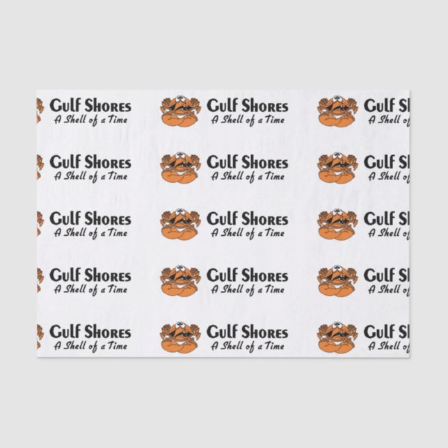 Gulf Shores Alabama Crab Tissue Paper (Front)
