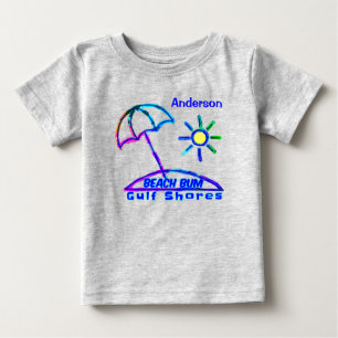 Gulf Shores, Alabama Finger Paint Beach Umbrella Baby T-Shirt