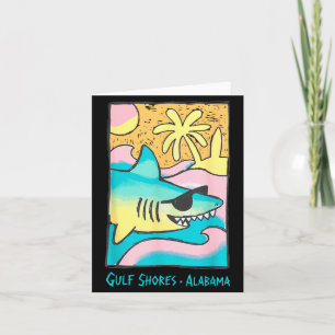 Gulf shores alabama funny shark beach vacation card
