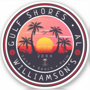 Gulf Shores Alabama Retro Sunset Souvenirs 80s