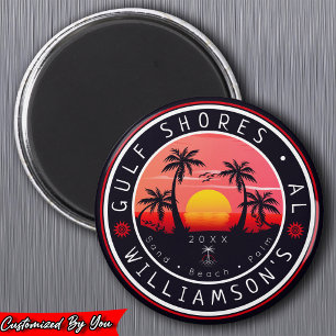 Gulf Shores Alabama Retro Sunset Souvenirs 80s Magnet