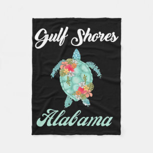 Gulf Shores Alabama Sea Turtle Family Vacation Mat Fleece Blanket