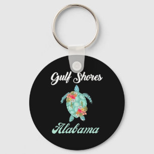 Gulf Shores Alabama Sea Turtle Family Vacation Mat Key Ring
