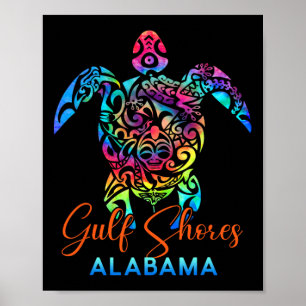 Gulf Shores Alabama Sea Turtle Family Vacation Sum Poster