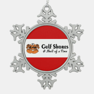 Gulf Shores Alabama Snowflake Pewter Christmas Ornament