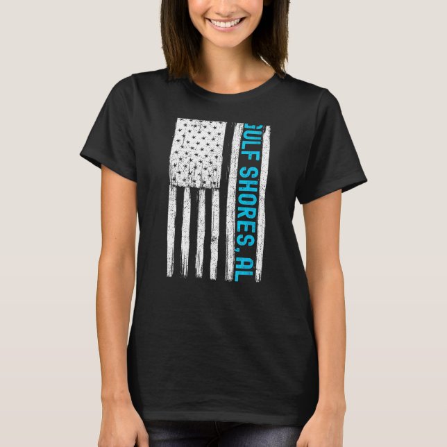 Gulf Shores Alabama Souvenirs Men Women Flag T-Shirt (Front)