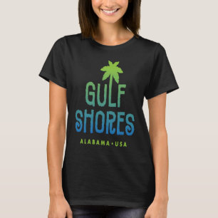 Gulf Shores Alabama Typographic Palm Tree T-Shirt