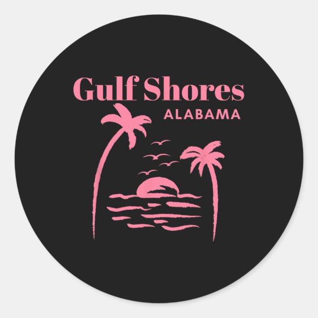 Gulf Shores Alabama Vacation Girls  Classic Round Sticker (Front)